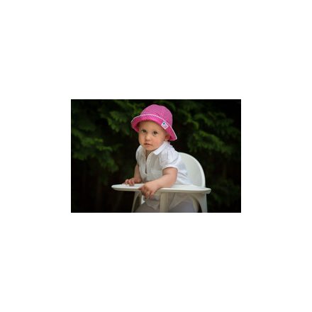 Pink pöttyös baby kalap Midi 53 cm-es fejkör