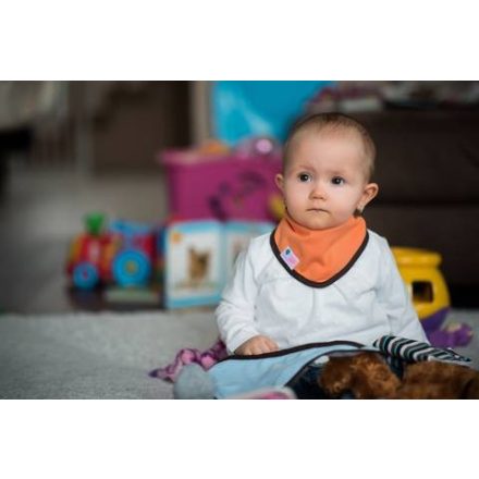 Narancs baba nyálkendõ barna szegéllyel 