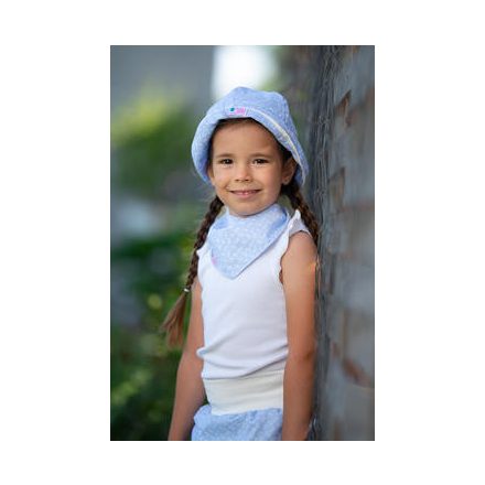 Kék masnis baby kalap Mini 48 cm-es fejkör