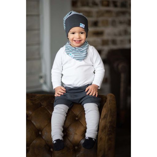 Csősapka, 3csík, kék-fehér-szürke