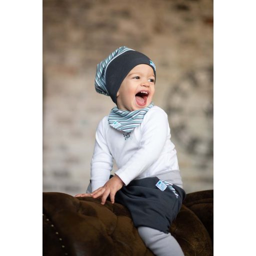 Csősapka, 3csík, kék-fehér-szürke