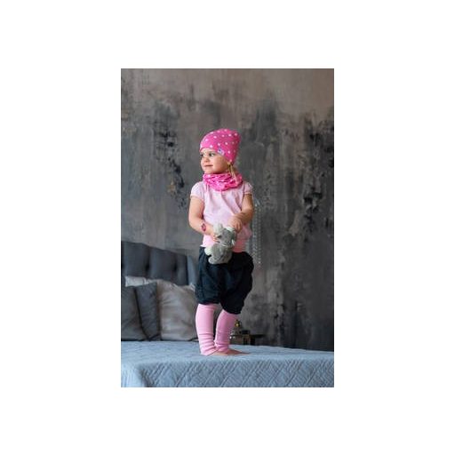 Csomós sapka, pöttyös, pink