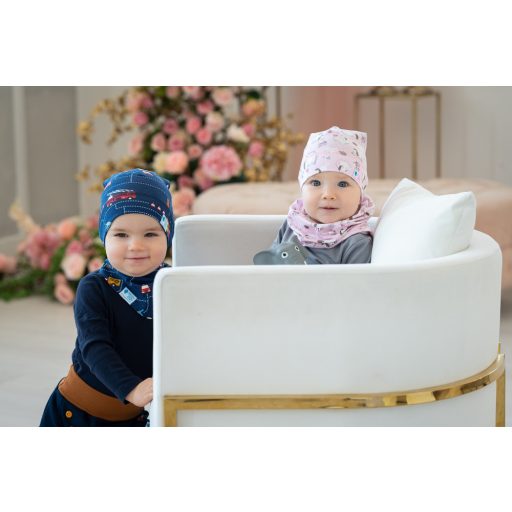Csomós sapka, nyuszi, rózsaszín