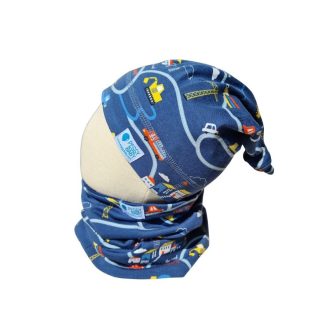 Csomós sapka, közlekedés, sötétkék