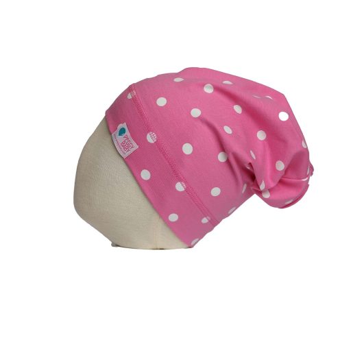 Beanie, pöttyös, pink