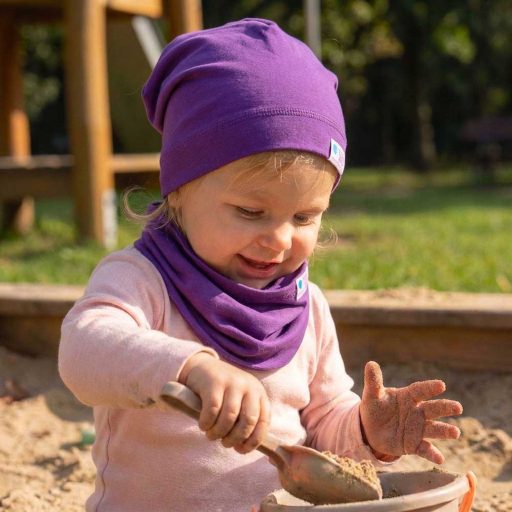 Beanie, sötétlila, egyszínű