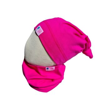 Csomós sapka kétrétegű, egyszínű, fuchsia