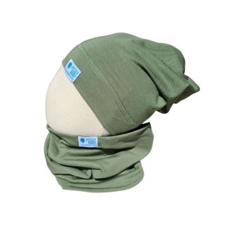 Beanie kétrétegű, egyszínű, khaki