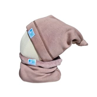 Bundás téli csomós sapka, barna