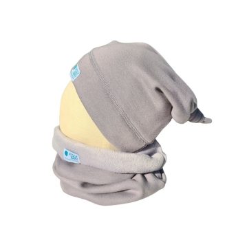 Bundás téli csomós sapka, világosszürke