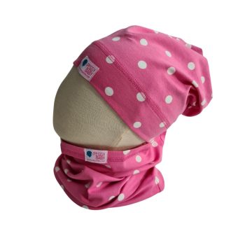 Csősál, pöttyös, pink